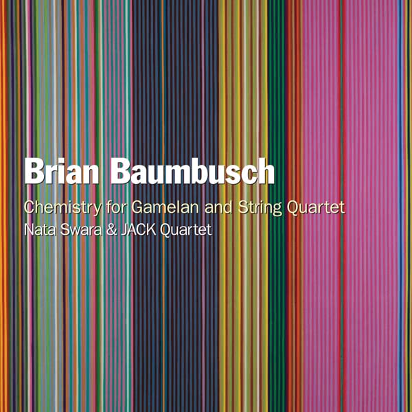 CD cover with colorful vertical stripes and white text: "Brian Baumbusch".