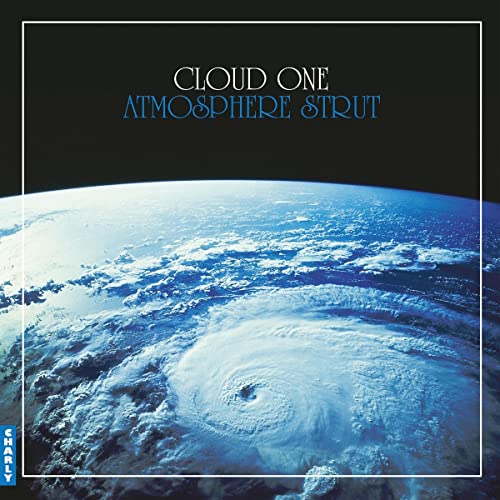 Album cover showing a satellite view of a swirling hurricane over Earth from space.