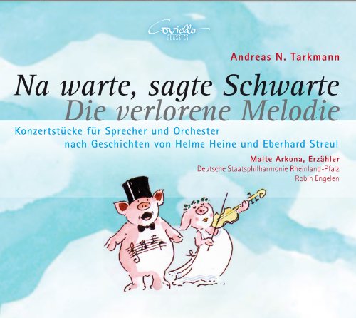 CD cover with cartoon pigs, one wearing a top hat, against a blue sky.