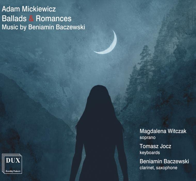 CD cover: silhouette of a woman under a crescent moon and trees.