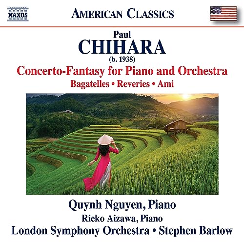 CD cover for Paul Chihara’s music featuring terraced rice paddies.