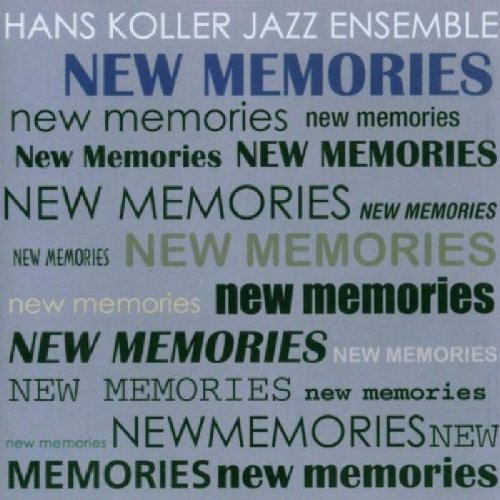 Album cover with "New Memories" text in various fonts and sizes on grey background.