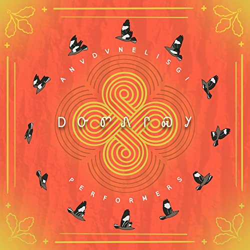 Red CD cover with swirling design, birds, and text "Anvdvnelisgi.
