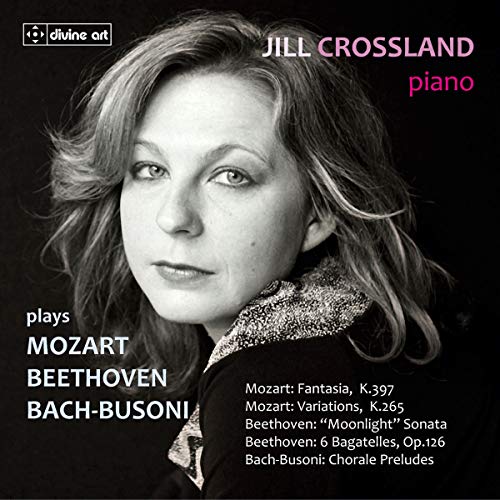 CD cover featuring pianist Jill Crossland, with composers’ names listed.