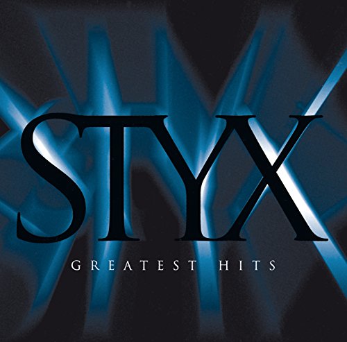 CD cover for Styxās āGreatest Hitsā with blue light rays.
