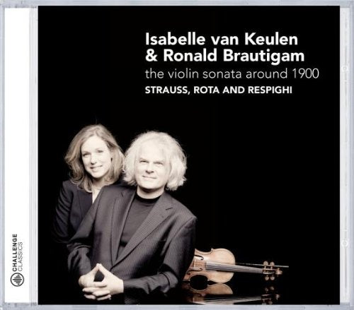 CD cover with two musicians and a violin on a black background.