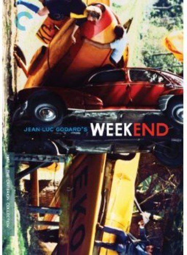 DVD cover for “Weekend” featuring a crashed red car and figures.
