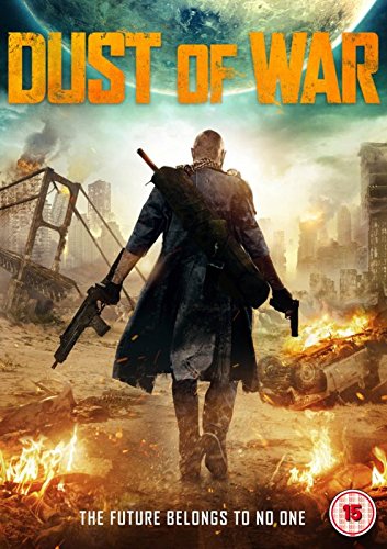 "Dust of War" DVD cover featuring a man walking through a post-apocalyptic landscape.