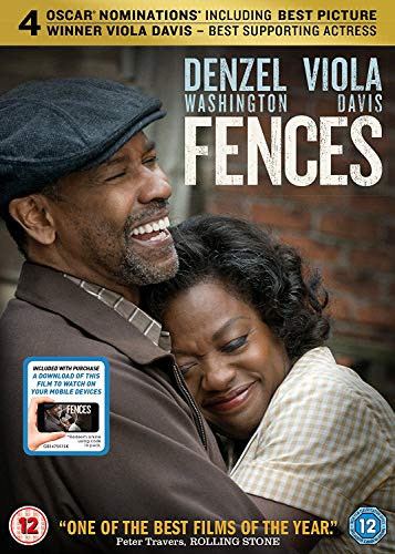 DVD cover for "Fences" starring Denzel Washington and Viola Davis.