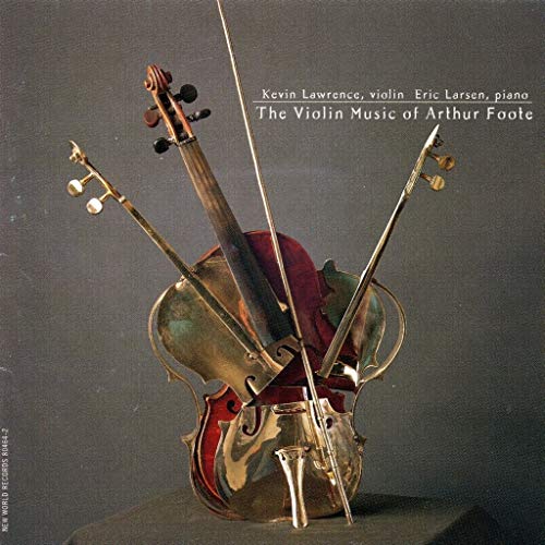 CD cover featuring fragmented violins and the title “The Violin Music of Arthur Foote.”