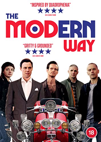 DVD cover for "The Modern Way" featuring five men and a red scooter.