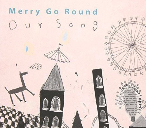 CD cover with whimsical black line drawings of a carousel and buildings.