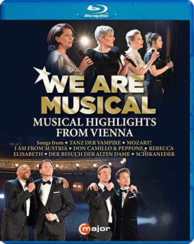 We Are Musical" Blu-ray cover featuring performers in evening wear.