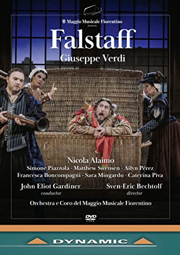 DVD cover for Verdi’s *Falstaff* opera featuring costumed performers.