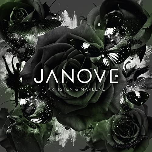 Janove album cover: dark roses and butterflies against a speckled background.