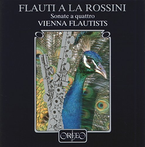 CD cover with a peacock and flutes on a black background.