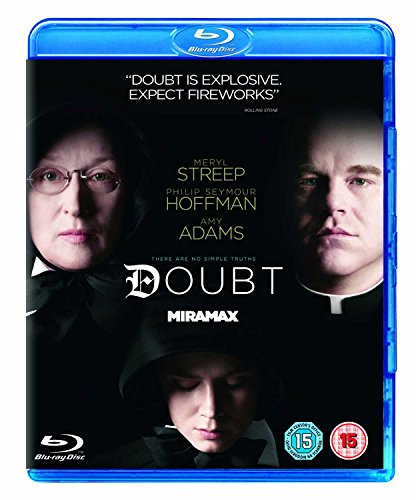 Blu-ray cover for the film Doubt featuring Meryl Streep, Philip Seymour Hoffman, and Amy Adams.