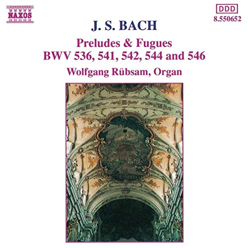 CD cover for Bach Preludes & Fugues, featuring ornate church architecture.