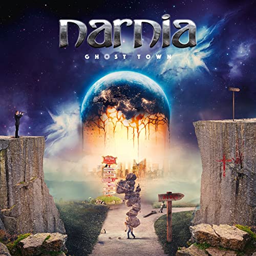 Narnia “Ghost Town” CD cover: a cracked Earth with a ruined city.