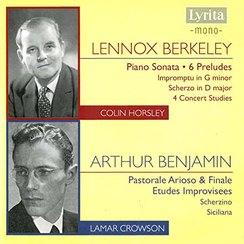 CD cover featuring portraits of composers Lennox Berkeley and Arthur Benjamin.