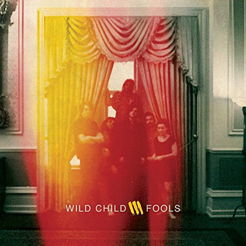 A vinyl record cover featuring a group of people standing behind curtains.