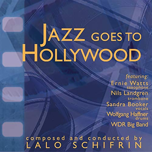 CD cover for Lalo Schifrin’s “Jazz Goes To Hollywood” with filmstrip border.