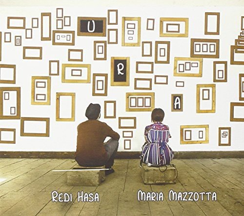CD cover: two figures view a wall covered in empty frames.