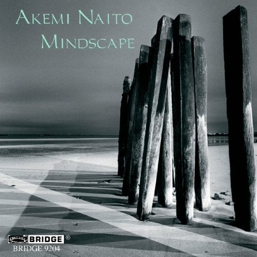 The image shows a CD cover for "Akemi Naito - Mindscape" with a black-and-white beach scene.