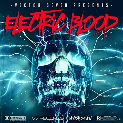 CD cover for "Electric Blood" by Vector Seven, featuring a skull with lightning.