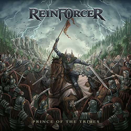 Album cover: warrior on horseback leads an army into battle.