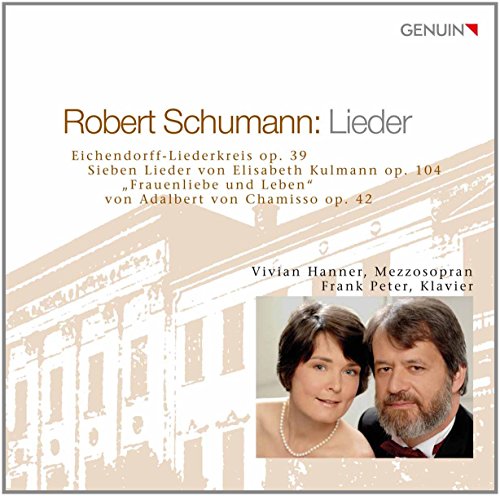 A CD cover featuring a man and woman with text about Robert Schumann's Lieder.