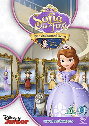 "Sofia the First: Enchanted Feast DVD cover featuring Princess Sofia in a purple dress."