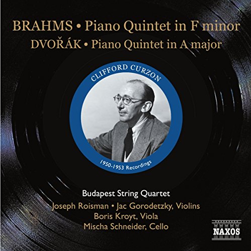 "CD cover featuring a black vinyl record with a blue circular portrait of Clifford Curzon."