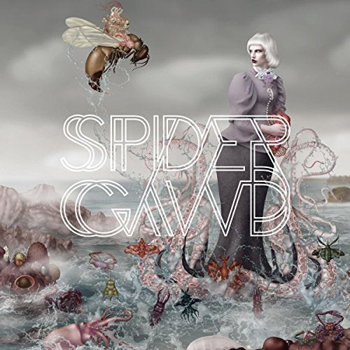Album cover: woman and winged figure amidst sea creatures and waves.