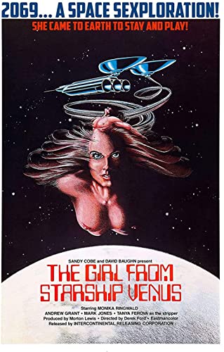 Movie poster for "Girl From Starship Venus" featuring a woman and spaceship.