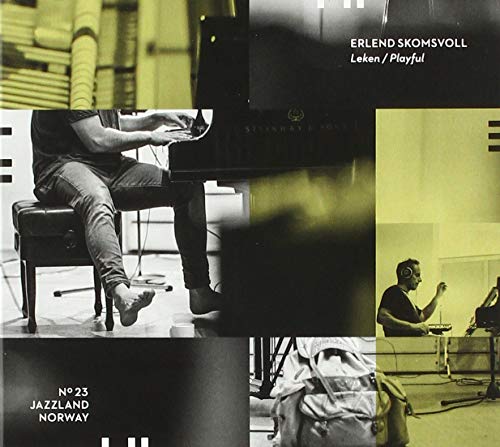 "Erlend Skomsvoll CD cover featuring a man playing piano and recording music."