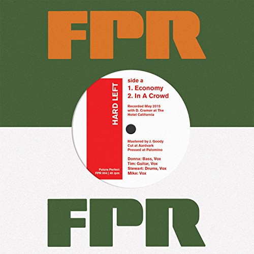 Red and orange vinyl record with "Hard Left" text and "FPR" logo.