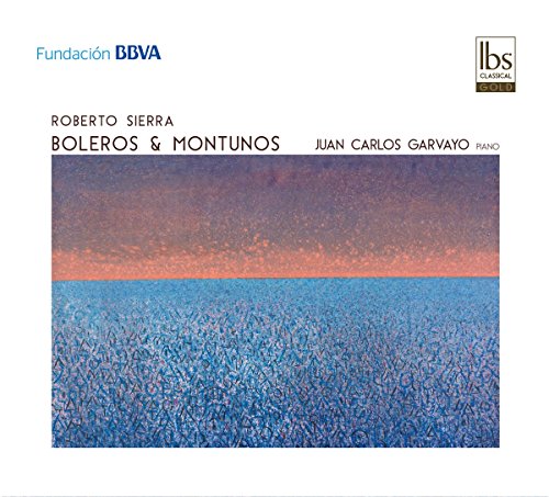 CD cover for Roberto Sierra’s “Boleros & Montunos” with abstract art.
