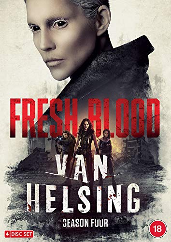 DVD cover for "Van Helsing: Season 4" featuring a woman and three characters.
