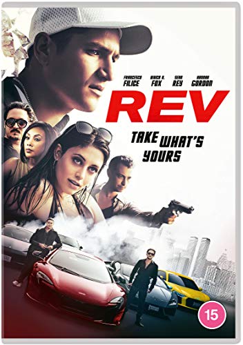 DVD cover for "Rev" featuring actors, cars, and city scenes.