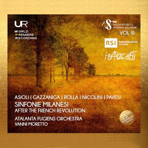 CD cover: golden landscape painting with text listing composers and orchestra.