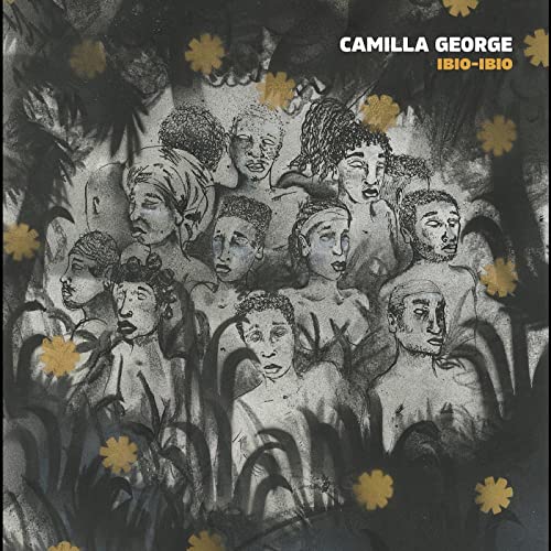 CD cover: grayscale portraits with yellow floral accents, “Camilla George” text.