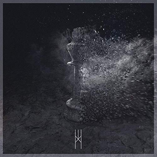 Dark album cover featuring a crumbling chess king disintegrating into dust.