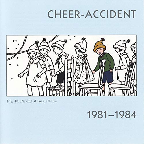 CDB&L line drawing of children playing musical chairs on a light blue background.