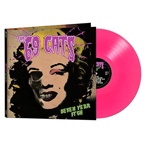 The 69 Cats" vinyl record with Marilyn Monroe-style cover art, pink disc.