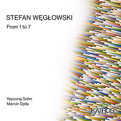 "Album cover with multicolored stripes on white background, featuring artist and title."