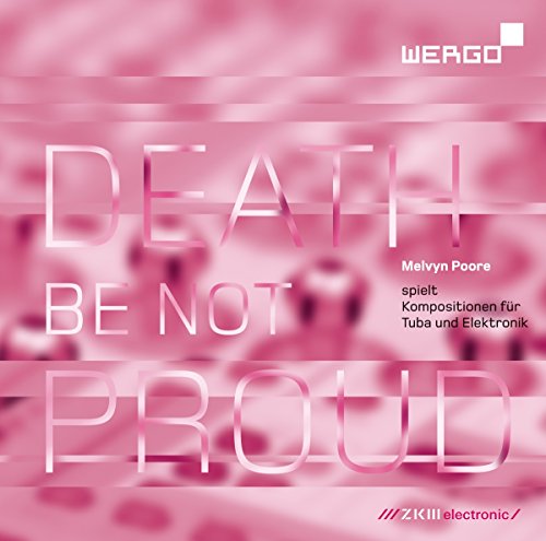 Pink album cover with "DEATH BE NOT PROUD" text and blurry background.