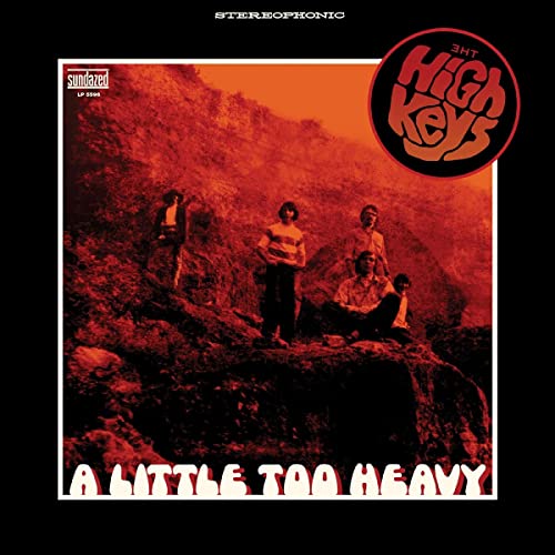 Album cover for High Keys’ “A Little Too Heavy” with a band photo.
