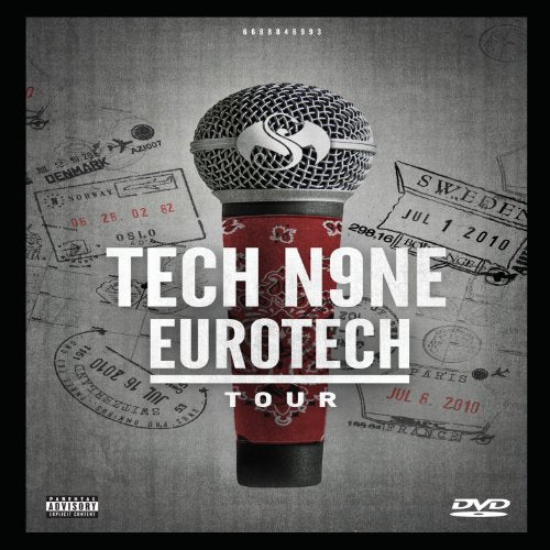 DVD cover for Tech N9ne’s “Eurotech Tour” featuring a microphone.