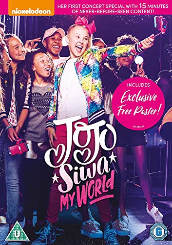 DVD cover for "Jojo Siwa My World" featuring Jojo and young fans.